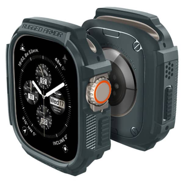 Spigen - Rugged Armor Θήκη Σιλικόνης - Apple Watch Ultra / Ultra 2 - Abyss Πράσινο