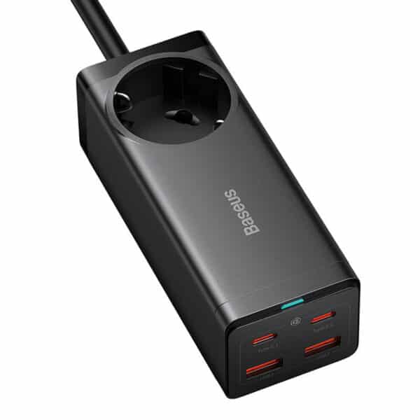 Baseus - Φορτιστής/Powerstrip (PSZM000401) - GaN3 Pro, 2xUSB,  2xUSB-C, AC, 100W - Μαύρο