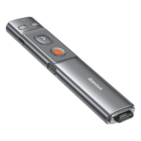 Baseus - Remote Control Orange Dot (WKCD000013) - for Presentation, with a Red Laser Pointer - Γκρί
