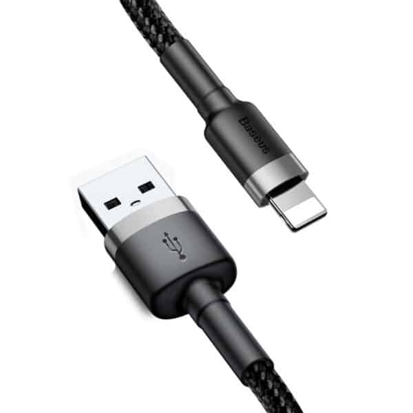 Baseus - Data Cable Cafule (CALKLF-RG1) - USB to Lightning, 2A, 3m - Μαύρο / Γκρί