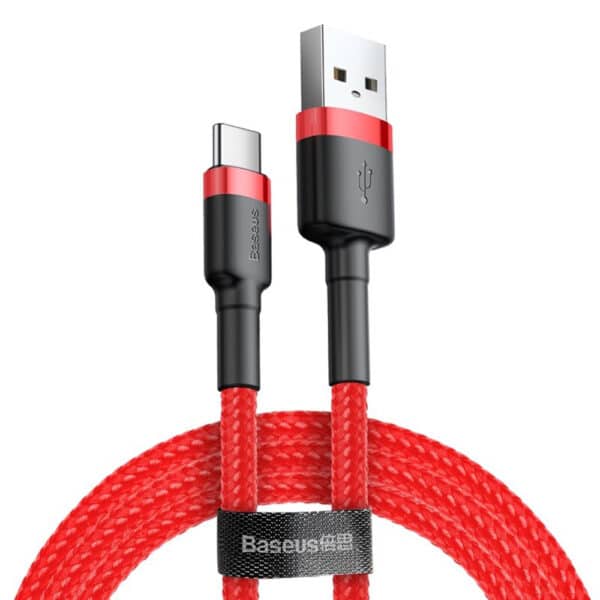 Baseus - Data Cable Cafule (CATKLF-C09) - USB to Type-C, QC3.0, 2A, 2m - Κόκκινο