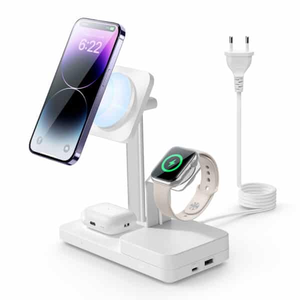 ESR - Premium 5in1 Wireless Βάση Ασύρματης Φόρτισης HaloLock (6E004) - with GaN, iPhone MagSafe, AirPods, Apple Watch, 65W - Λευκό
