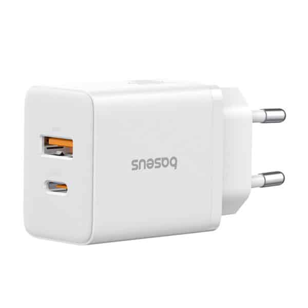 Baseus - Φορτιστής (P10111404213-00) - USB, Type-C, Fast Charge 30W - Moon Λευκό