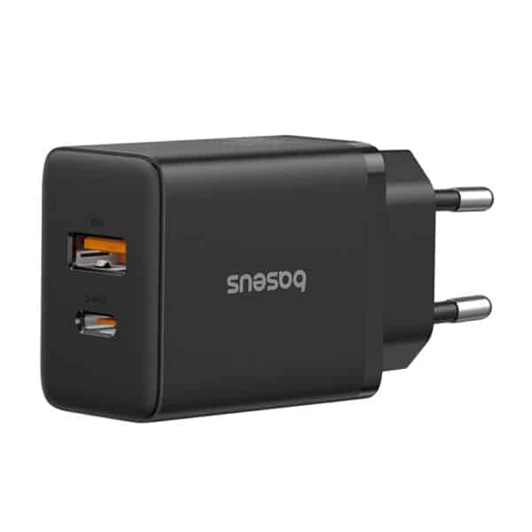 Baseus - Φορτιστής (P10111403113-00) - USB, Type-C, Fast Charge 20W - Cluster Μαύρο