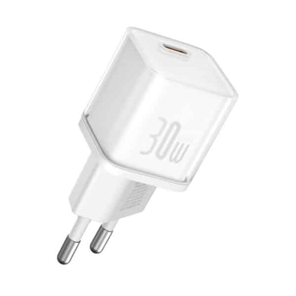 Baseus - Φορτιστής Gallium Nitride (P10162504213-00) - GaN5S, Type-C, Fast Charge, 30W - Λευκό
