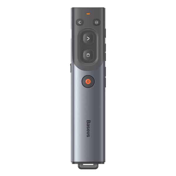 Baseus - Remote Control Orange Dot (WKCD020013) - for Presentation, with a Red Laser Pointer, Smart Voice Assistant - Γκρί