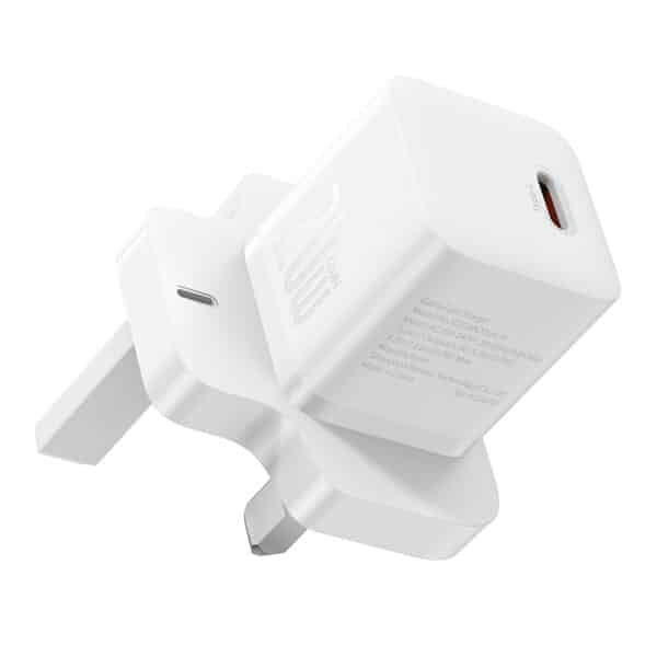Baseus - Φορτιστής (P10110907213-00) - UK Plug, Type-C, GaN5, Quick Charge 20W - Λευκό