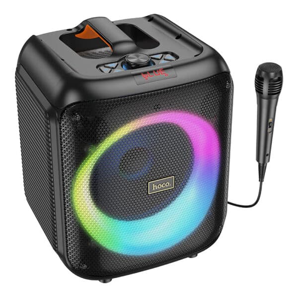 Hoco - Ασύρματο Ηχείο Graceful (HA1) - Bluetooth V5.1, TF Card, USB, AUX, TWS, RGB Lights, 3600mAh, with Microphone - Μαύρο