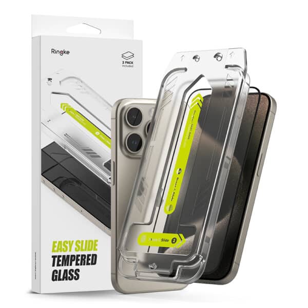 Ringke - Easy Slide TempeΚόκκινο Glass (2 pack) - iPhone 15 Pro Max - Clear