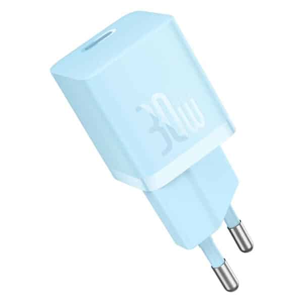 Baseus - Φορτιστής (P10110902313-00) - GaN, Type-C, Fast Charging, 30W, with Cable Type-C, 100W, 1m - Galaxy Μπλε