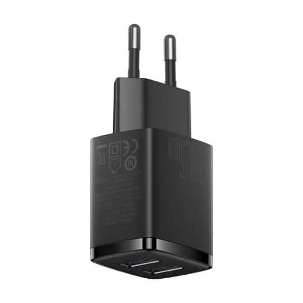 Baseus - Φορτιστής (CCXJ010201) - 2xUSB, 10.5W - Μαύρο