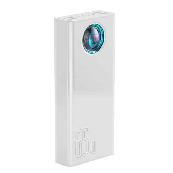 Baseus - Power Bank Amblight (PPLG000102) - 4x USB, Type-C, Lighting, Micro-USB, Fast Charge, 65W, 30000mAh - Λευκό