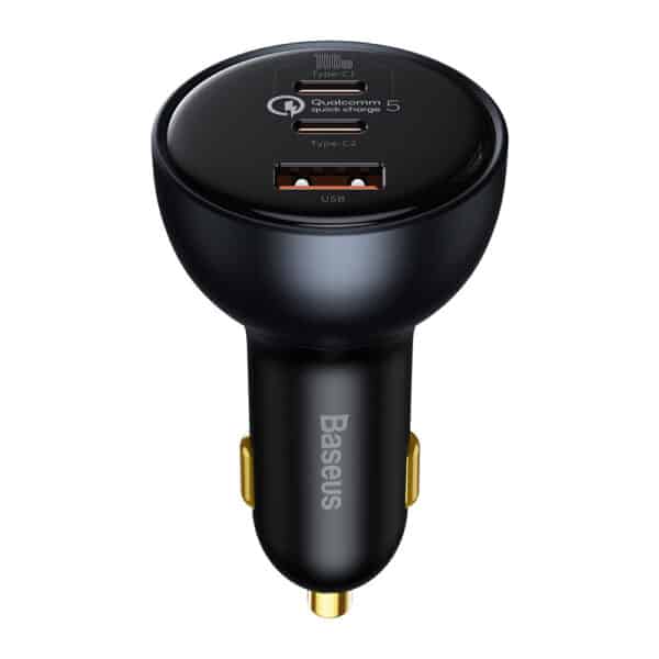 Baseus - Φορτιστής Αυτοκινήτου (TZCCZM-0G) - 2xType-C, USB with Cable USB-C to Type-C - Μαύρο
